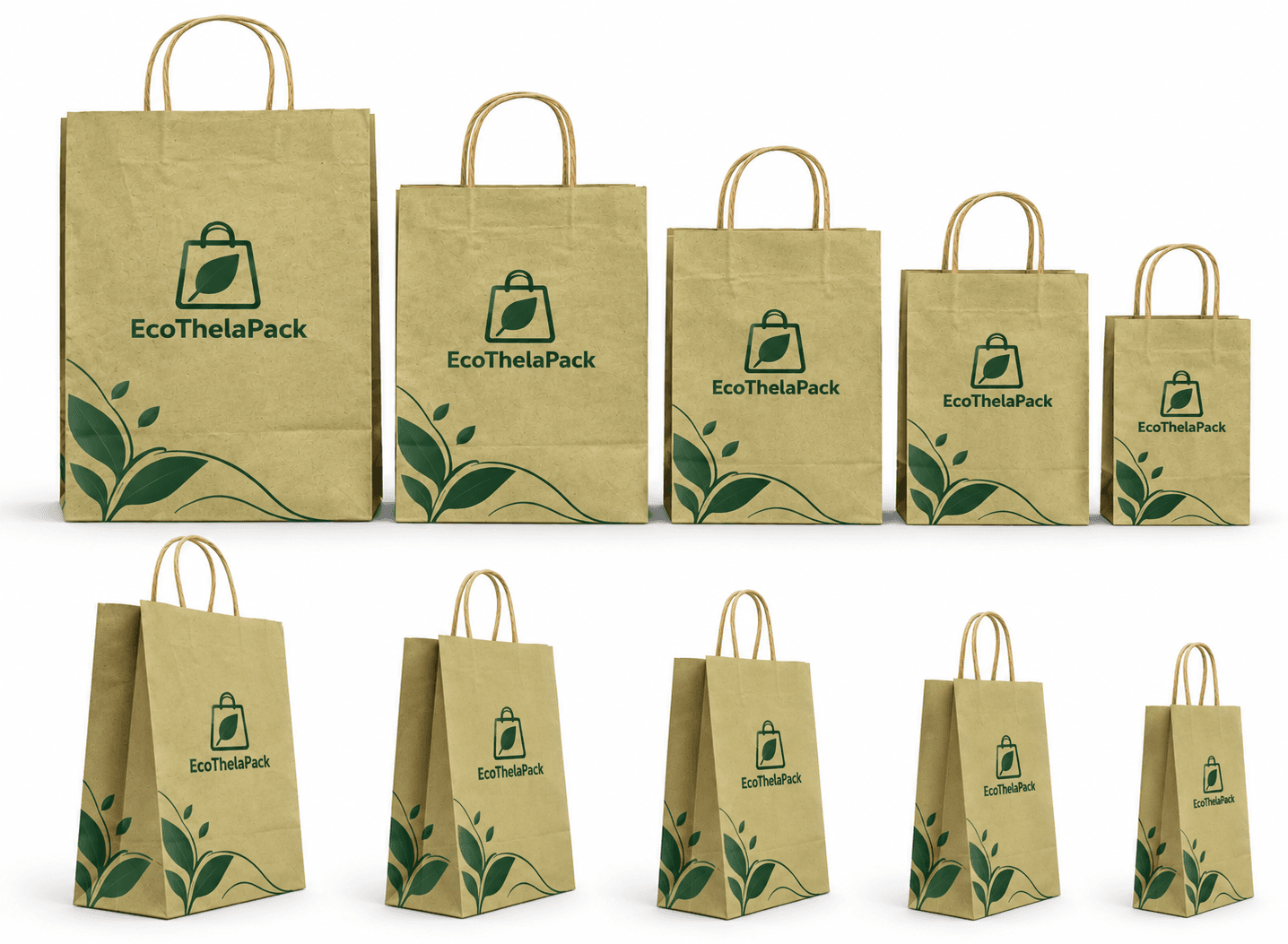 Ecothelapack Square Bottom Shopping Bags